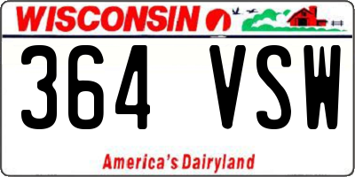 WI license plate 364VSW