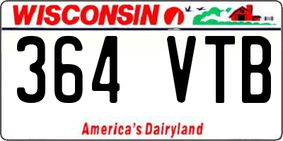 WI license plate 364VTB