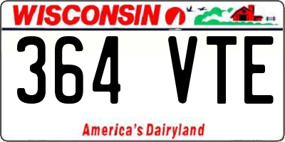 WI license plate 364VTE
