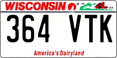 WI license plate 364VTK