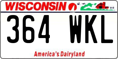WI license plate 364WKL