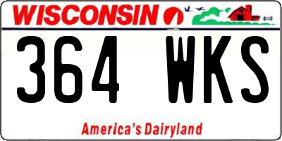 WI license plate 364WKS