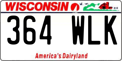 WI license plate 364WLK