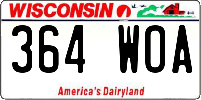 WI license plate 364WOA
