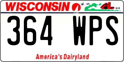 WI license plate 364WPS