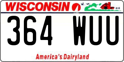 WI license plate 364WUU