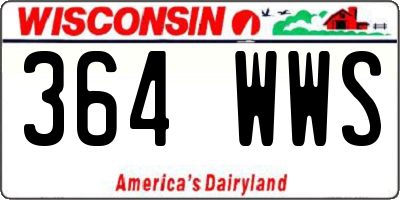 WI license plate 364WWS