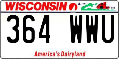 WI license plate 364WWU