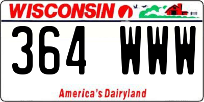 WI license plate 364WWW