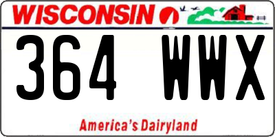 WI license plate 364WWX