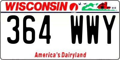 WI license plate 364WWY