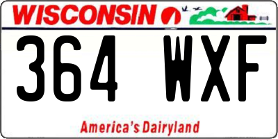 WI license plate 364WXF