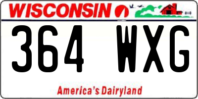 WI license plate 364WXG