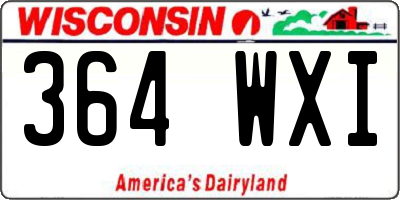 WI license plate 364WXI