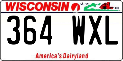 WI license plate 364WXL