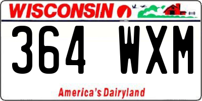 WI license plate 364WXM