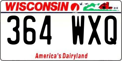 WI license plate 364WXQ