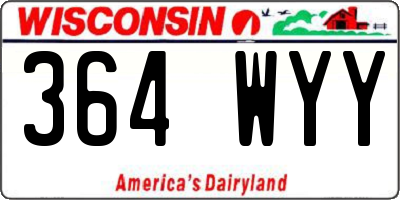 WI license plate 364WYY