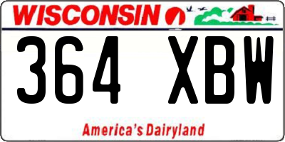 WI license plate 364XBW