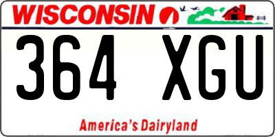 WI license plate 364XGU