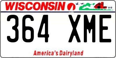 WI license plate 364XME