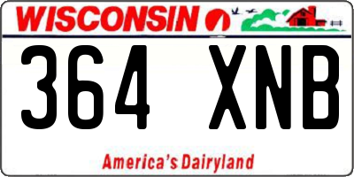 WI license plate 364XNB