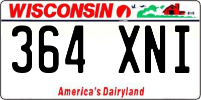 WI license plate 364XNI