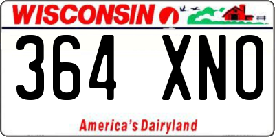 WI license plate 364XNO