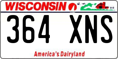 WI license plate 364XNS