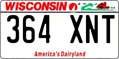 WI license plate 364XNT