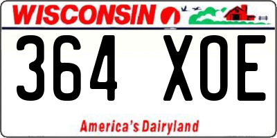 WI license plate 364XOE