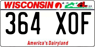 WI license plate 364XOF
