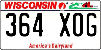 WI license plate 364XOG