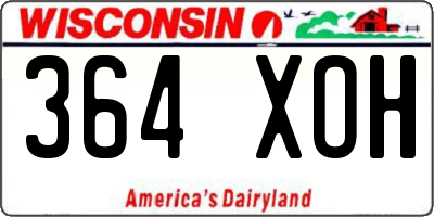 WI license plate 364XOH
