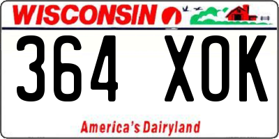 WI license plate 364XOK