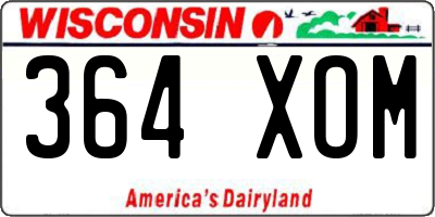 WI license plate 364XOM