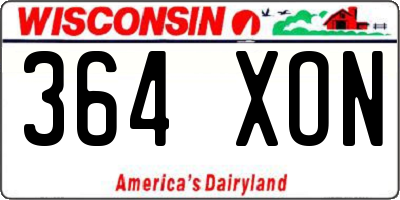 WI license plate 364XON
