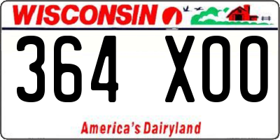 WI license plate 364XOO