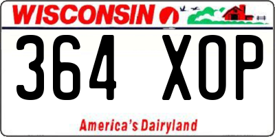 WI license plate 364XOP