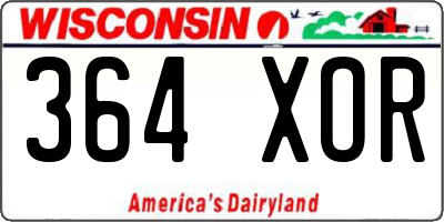 WI license plate 364XOR