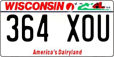 WI license plate 364XOU
