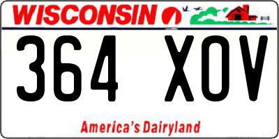 WI license plate 364XOV