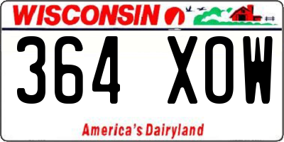 WI license plate 364XOW