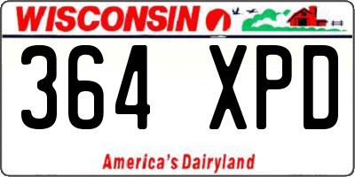 WI license plate 364XPD
