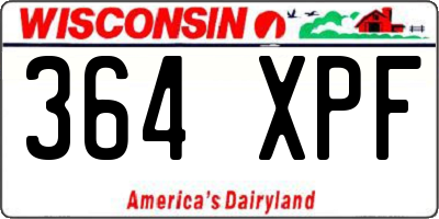 WI license plate 364XPF