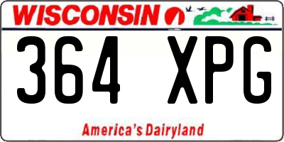 WI license plate 364XPG