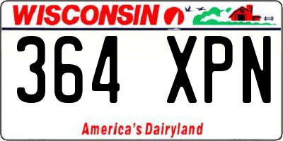 WI license plate 364XPN
