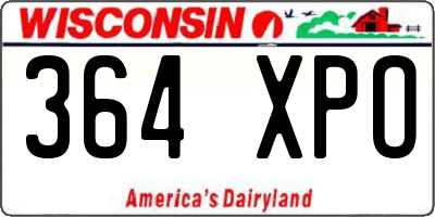 WI license plate 364XPO