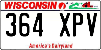 WI license plate 364XPV