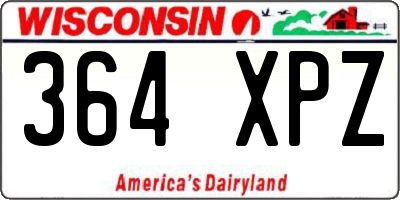 WI license plate 364XPZ